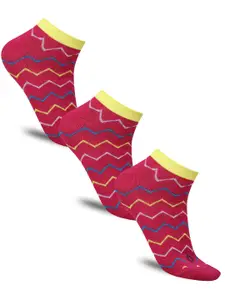 Dollar Socks Pack Of 3 Cotton Patterned Ankle Length Socks