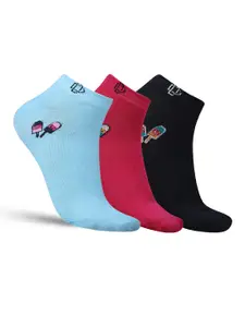 Dollar Socks Women Pack of 3 Patterned Cotton Ankle-Length Socks