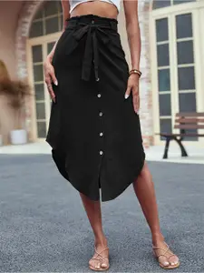 StyleCast Black Pencil Wrap Skirt With Belt