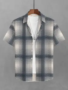 BULLMER Men Straight Checked Cotton Casual Shirt