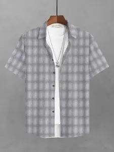 BULLMER Men Silver-Toned Straight Printed Casual Shirt