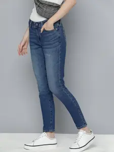 Levis Women 711 Skinny Fit Light Fade Stretchable Mid-Rise Jeans