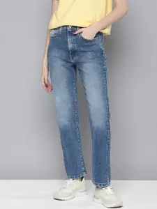 Levis Women Straight Fit Heavy Fade Jeans