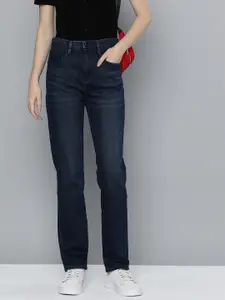 Levis Women Slim Straight Fit High-Rise Light Fade Stretchable Jeans