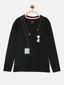 DIXCY SCOTT Slimz Kids-Girls Print Cotton Round Neck Casual Top