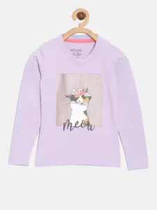 DIXCY SCOTT Slimz Kids-Girls Print Cotton Round Neck Casual Top