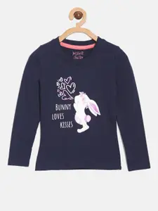 DIXCY SCOTT Slimz Girls Round Neck Print Cotton long Sleeves Top