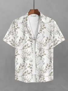 BULLMER Men White Floral Printed Casual Shirt