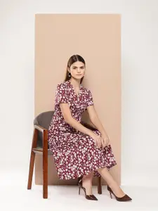INVICTUS Floral Print Midi Dress