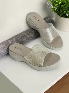 ELLE Abstract Printed Open-Toe Comfort Heels