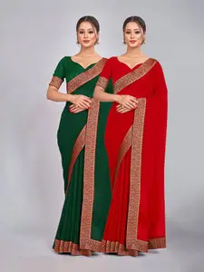 CastilloFab Selection of 2 Pure Georgette Sarees