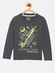 DIXCY SCOTT Boys Typography Printed With Round Neck Full Sleeves Tshirt