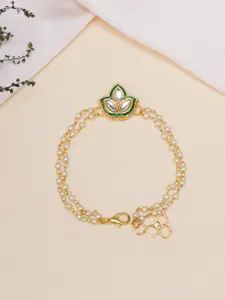 Ruby Raang Girls Kundan Gold Plated Link Bracelet