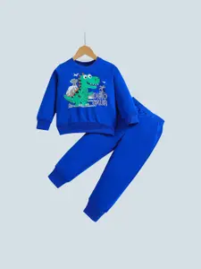 Googo Gaaga Boys Blue & Green Printed T-shirt with Pyjamas
