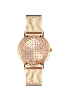 Versace Women Embellished Dial & Stainless Steel Bracelet Style Straps Watch VE3M01323