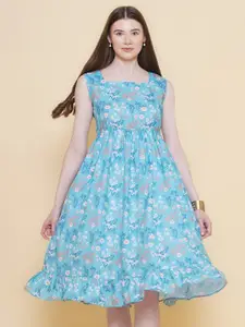 Modish Couture Floral Print Sleeveless Dress