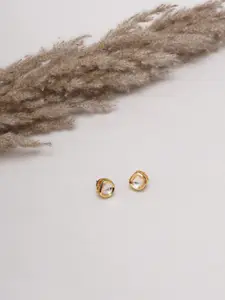 Ruby Raang Gold-Plated Classic Studs Earrings