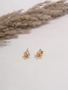 Ruby Raang Girls Gold Plated Drop Earrings