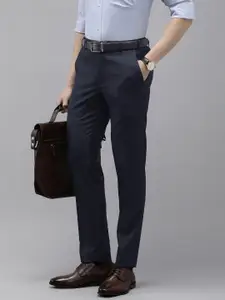 Park Avenue Men Neo Fit Checked Formal Trousers