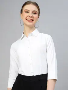 FITHUB Spread Collar Opaque Regular Fit Formal Shirt