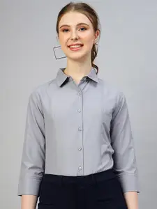 FITHUB Spread Collar Cotton Opaque Regular Fit Formal Shirt