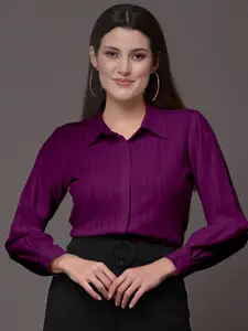 Selvia Women Purple Opaque Casual Shirt
