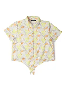 Allen Solly Junior Girls Floral Printed Cotton Spread Collar Straight Casual Shirt