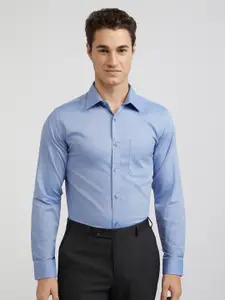 Raymond Self Design Slim Fit Pure Cotton Formal Shirt