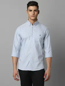 Louis Philippe Sport Vertical Stripes Button-Down Collar Slim Fit Cotton Casual Shirt