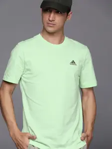 ADIDAS Single Jersey Embroidered Small Logo Pure Cotton T-shirt