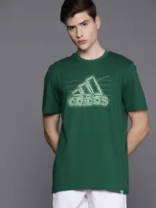 ADIDAS Men Brand Logo Printed Pure Cotton Growth T-shirt