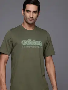 ADIDAS GROWTH Brand Logo Print Pure Cotton Sportswear T-shirt