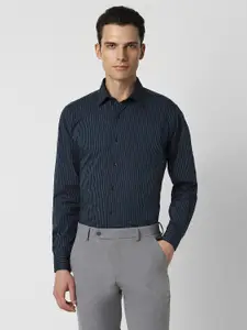 Van Heusen Self Design Striped Cotton Formal Shirt