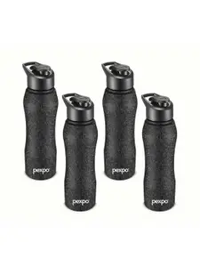 Pexpo BISTRO Set of 4 Sports & Hiking Stainless Steel 1L Single wall Black Water Bottle