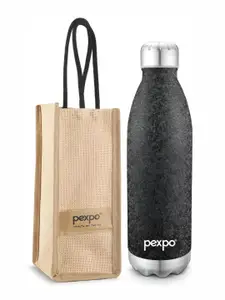 Pexpo Black Astract Printed Stainless Steel Double Wall Flask 1.5 Ltr