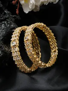 YouBella Set Of 2 Gold-Plated Stone Studded Bangles