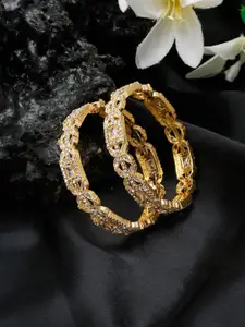 YouBella Set Of 2 Gold-Plated Stone Studded Bangles