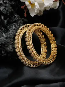 YouBella Set Of 2 Gold-Plated Stone Studded Bangles
