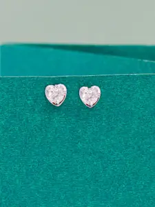 SANGEETA BOOCHRA Silver-Plated Heart Shaped Studs Earrings