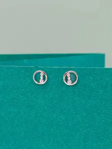 SANGEETA BOOCHRA Sterling Silver Cubic Zirconia Circular Stud Earrings