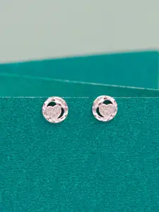 SANGEETA BOOCHRA Sterling Silver Cubic Zirconia Stone Studded Circular Studs Earrings