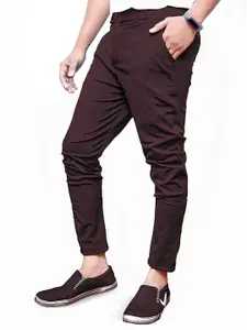 BAESD Men Mid-Rise Smart Skinny Fit Trousers