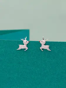 SANGEETA BOOCHRA Silver-Plated Cubic Zirconia Animal Shaped Stud Earrings