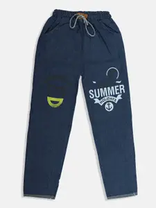 MANZON Girls Mid Rise Clean Look Printed Cotton Jeans