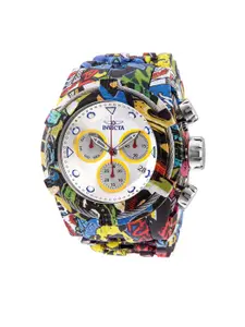 Invicta Men Silver-Toned Dial & Multicoloured Stainless Steel Wrap Around Straps Analogue Watch 32415