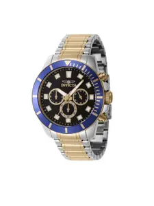 Invicta Men Black Dial & Black Stainless Steel Bracelet Style Straps Analogue Watch 46047