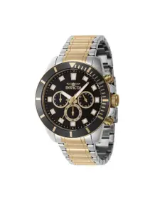 Invicta Men Black Dial & Black Stainless Steel Bracelet Style Straps Analogue Watch 46046
