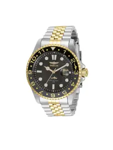 Invicta Men Black Dial & Silver Toned Stainless Steel Bracelet Style Straps Analogue Watch 35131