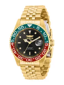 Invicta Men Gold-Plated Stainless Steel Bracelet Style Straps Analogue Watch 36041