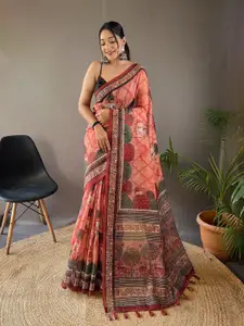 Ekasya Peach-Coloured Designer Saree